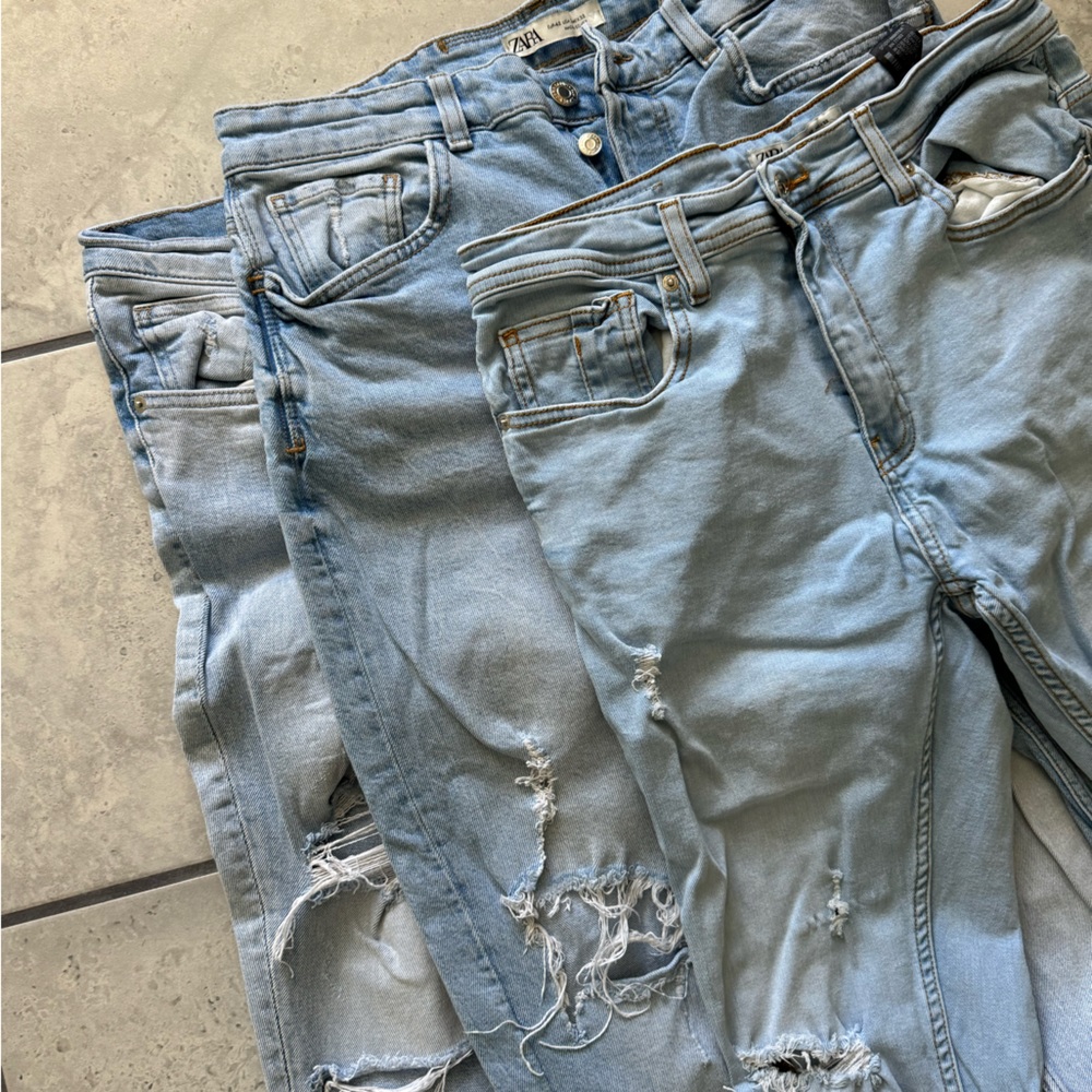 [3 Pair Jeans] Light Denim [Mens] Skinny